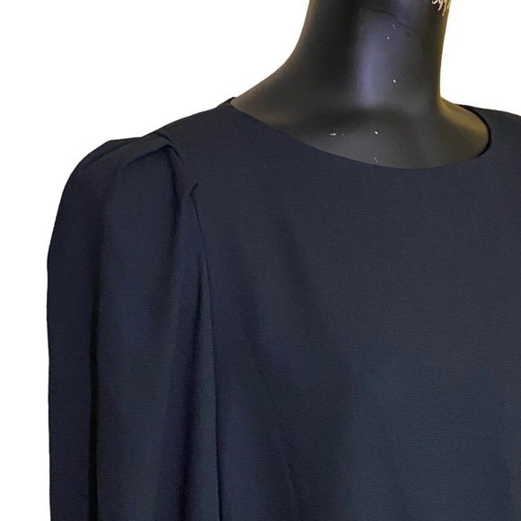 Nicole Studio New York Black and Gold Trim Blouson Sleeve Mini Dress - Picture 2 of 7